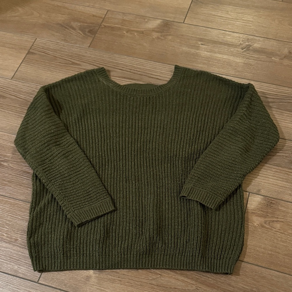 *Open Back Green Sweater